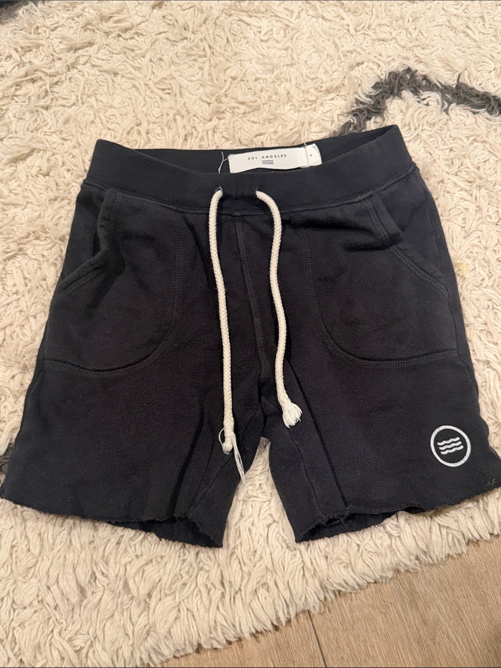 Sol Angeles Navy Blue Kids Size 8 Drawstring Sweat Shorts